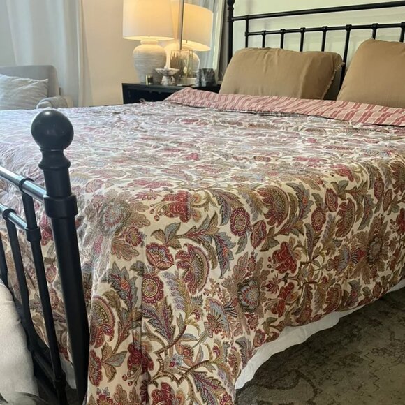 Lauren Ralph Lauren Paisley Comforter - Red, Blue, Brown - Picture 1 of 15